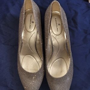 Bandolino silver sparkle wedges